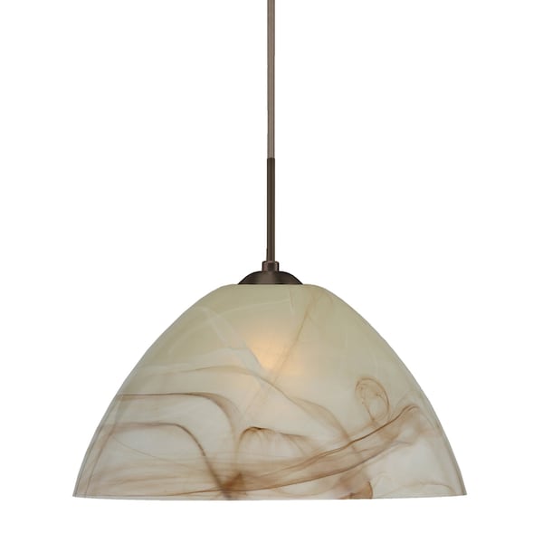 Besa Lighting Tessa Cord Pendant, Mocha, Bronze Finish, 1x9W LED 1JT-420183-LED-BR - main